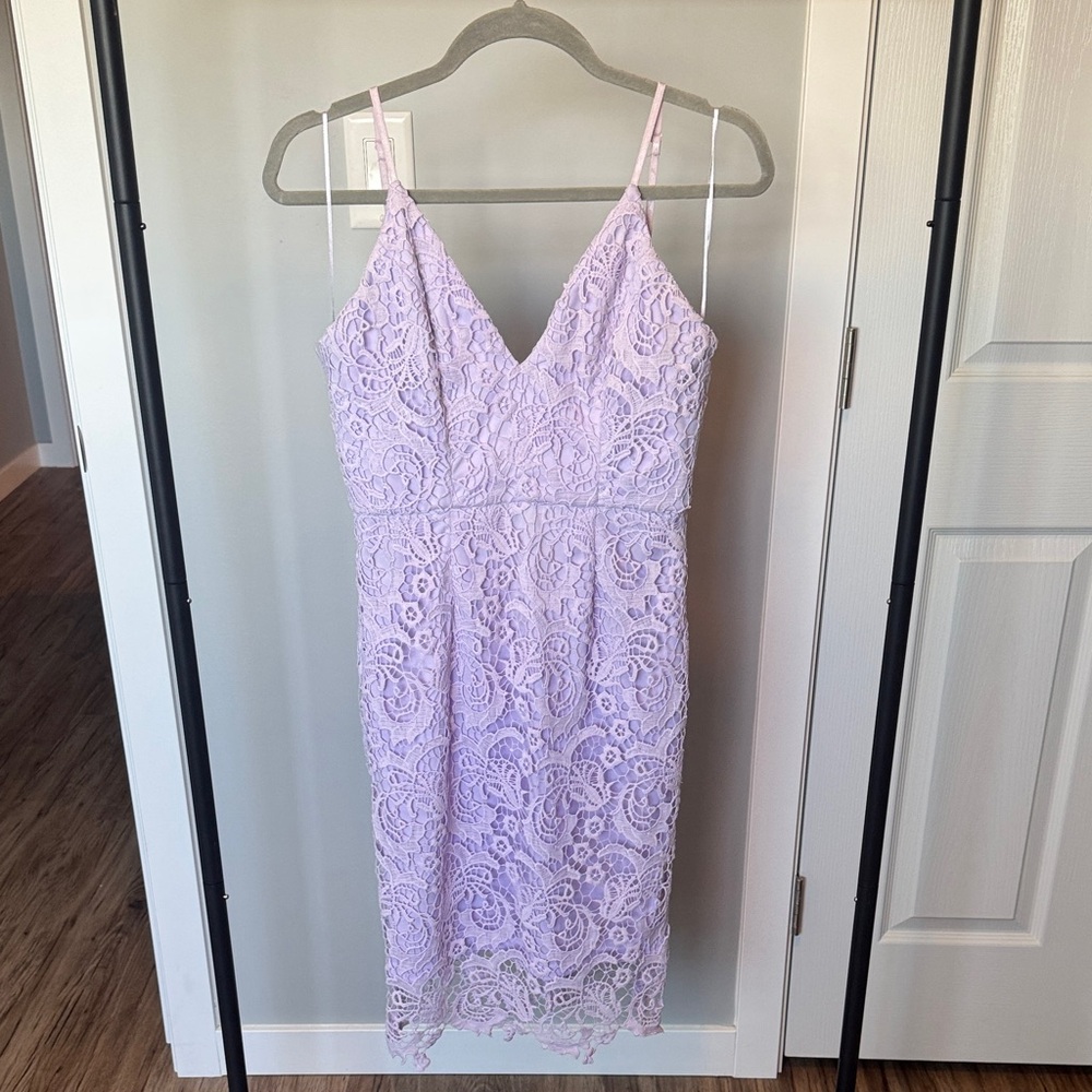 Elegant Lavender Lace Dress